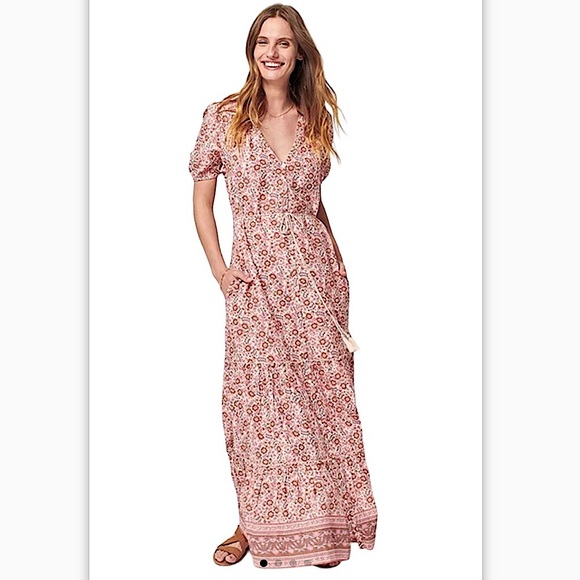 Faherty Dresses & Skirts - 🌸 FAHERTY  Orinda Maxi Dress earth block print earth block print size S